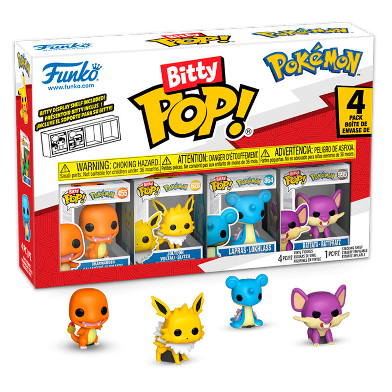 Bitty POP Pokemon Charmander - Jolteon - Lapras - Rattata